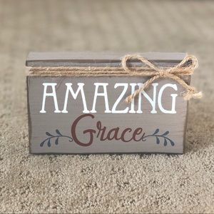 Amazing Grace freestanding small wood sign
